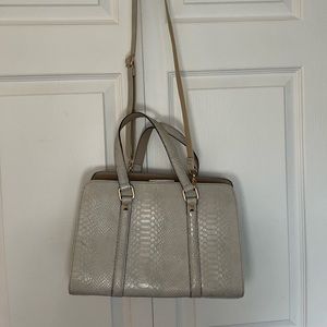 Grey Structured Crossbody - purse with cross body or handle straps